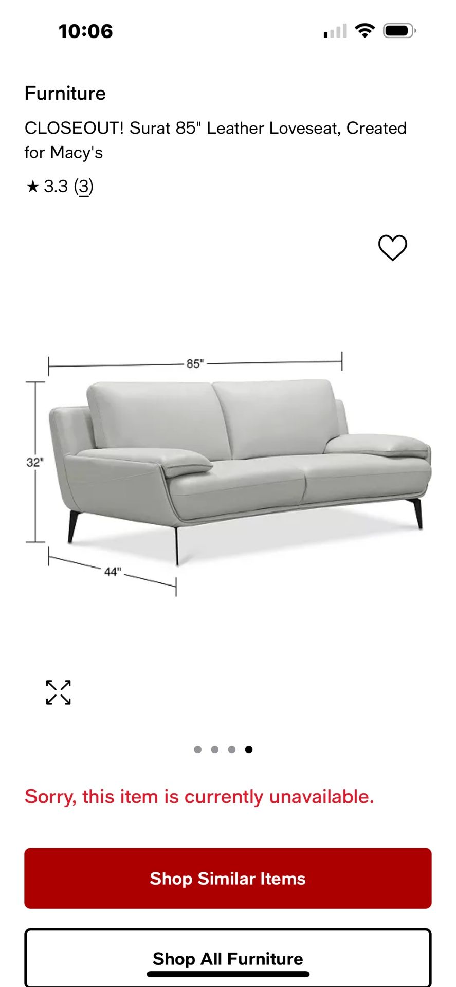 Macy’s Leather Couch 🛋️ Sofa.
