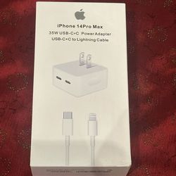 Apple 35W Dual Port Charging Block And Lightning Cable For iPhone iPad AirPods 
