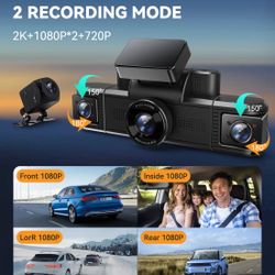 Herilary D1 4-Channel 2K Dash Cam Front Rear 5GHz WiFi 64GB