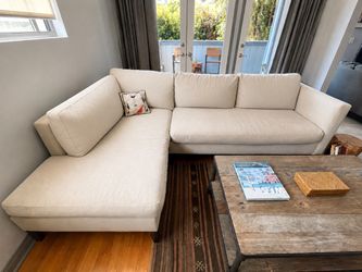 West Elm 2-Piece Cream Sectional / Modular Sofa