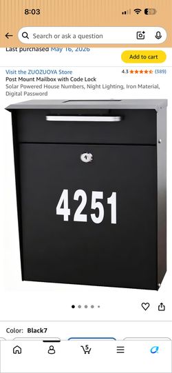 New never used mailbox