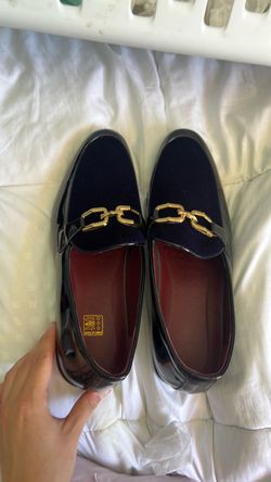 Men’s velvet navy blue and black dress shoes size 12