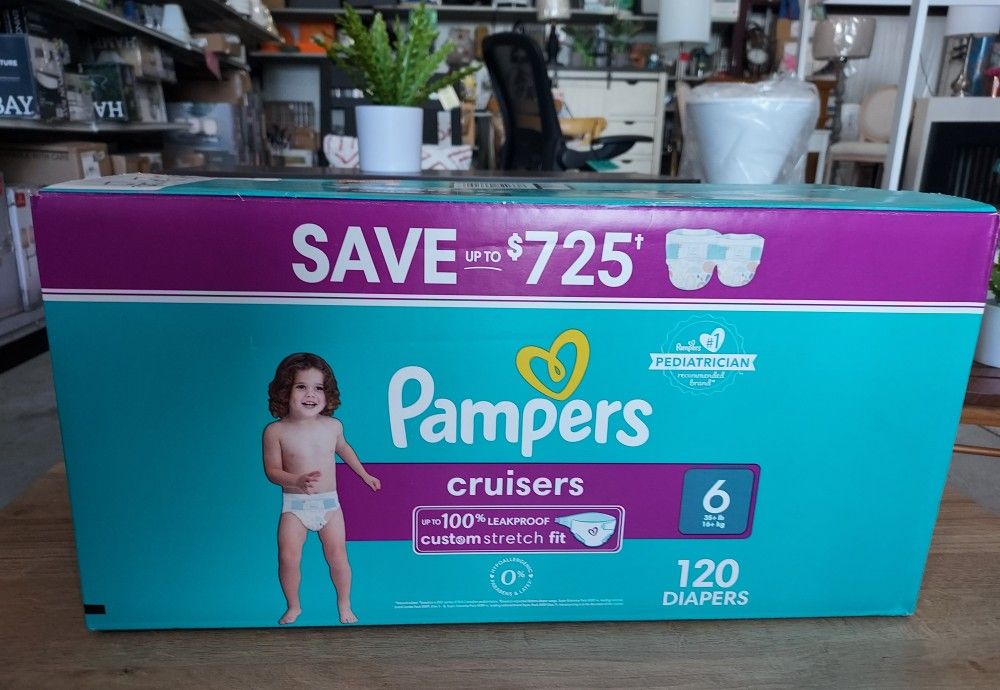 Pampers Cruisers Diapers - Size 6 (35+ Pounds), 120 Count