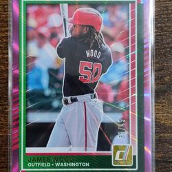 Rare James Wood Purple Laser Parallel Baseball Card 33/49