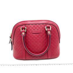 Authentic Gucci Convertible Dome Satchel Microguccissima Leather Mini – Red 