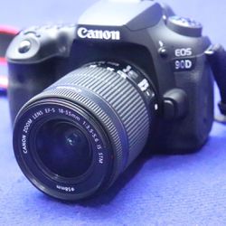Canon Eos 90D DSLR Camera with 18-55mm lens and tripod