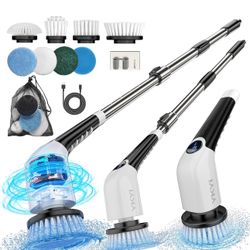 🔥Brand new 🔥 Electric Spin Scrubber,Cordless Cleaning Brush,Shower Cleaning Brush with 8 Replaceable Brush Heads,Power Scrubber 3 Adjustable Speeds,