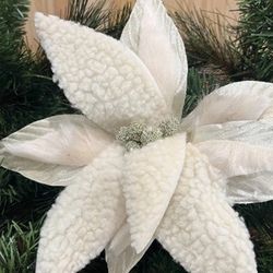 Woolly/Fur Poinsettia Stem Christmas Tree Trimming Decor Craft Supplies