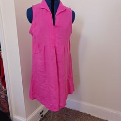 Terzo Linen Dress Stretch Shift Short Large Italy