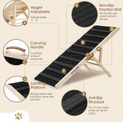 Dog Ramp for High Bed - Car Ramp for Dog - Anti-Slip Carpet - 51" Long Adjustable 14"-28" Dog Ramps for Small Dogs Large Dogs - Dog Ramp for Couch, Be