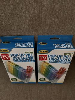 Weekly Pill Organizer which Pops Up - 4 Compartments for up to 4 times/day - NEW