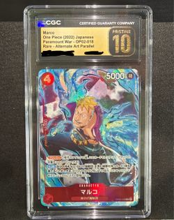 Marco One Piece CGC Pristine 10 OP02-018 Alternate Art Parallel