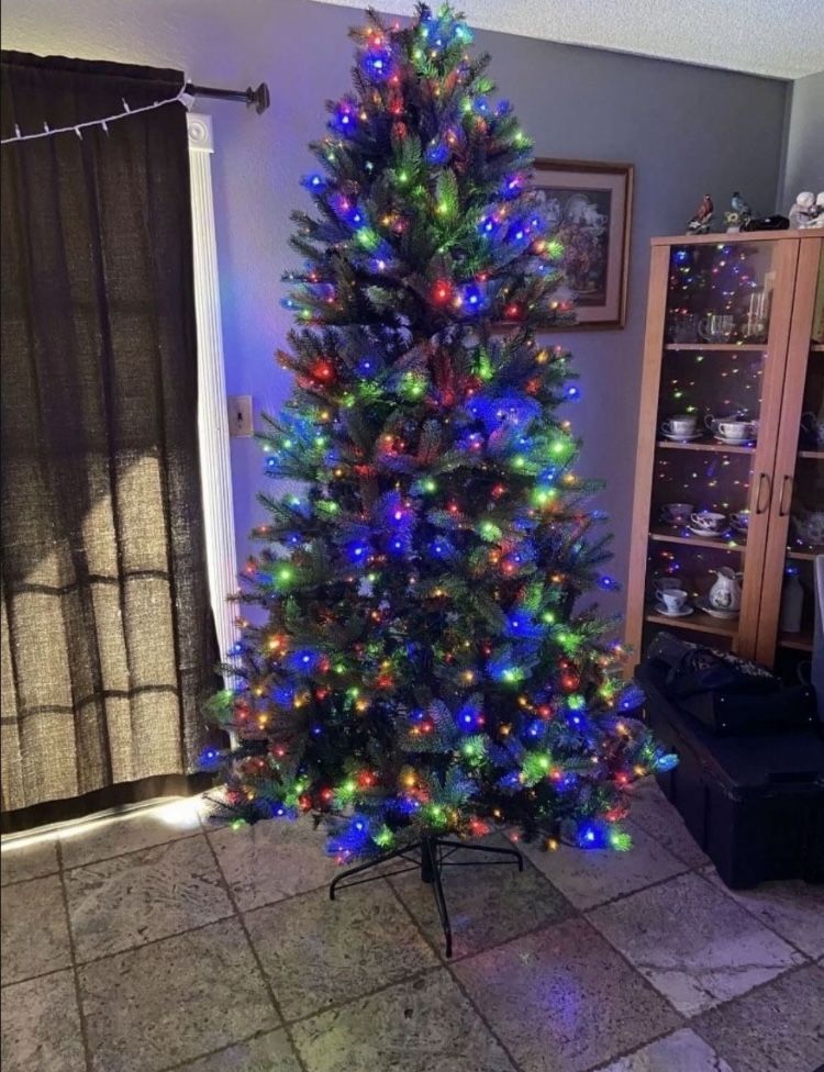 7.5 Ft LED Pre Lit Christmas Tree Ornaments Not Included