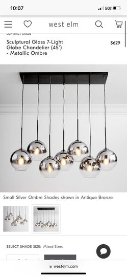 West elm 7 Light Fixture Chandelier New In Box Doesn’t Include Glass Shades