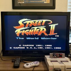Super Nintendo SNES Console SNS-001 + TV! GENUINE Cord & 1 Controller - Tested!