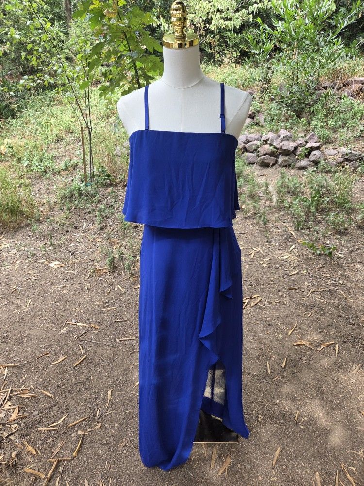 BCBGMaxAzria Felicity Gown In Royal Blue High Low Dress