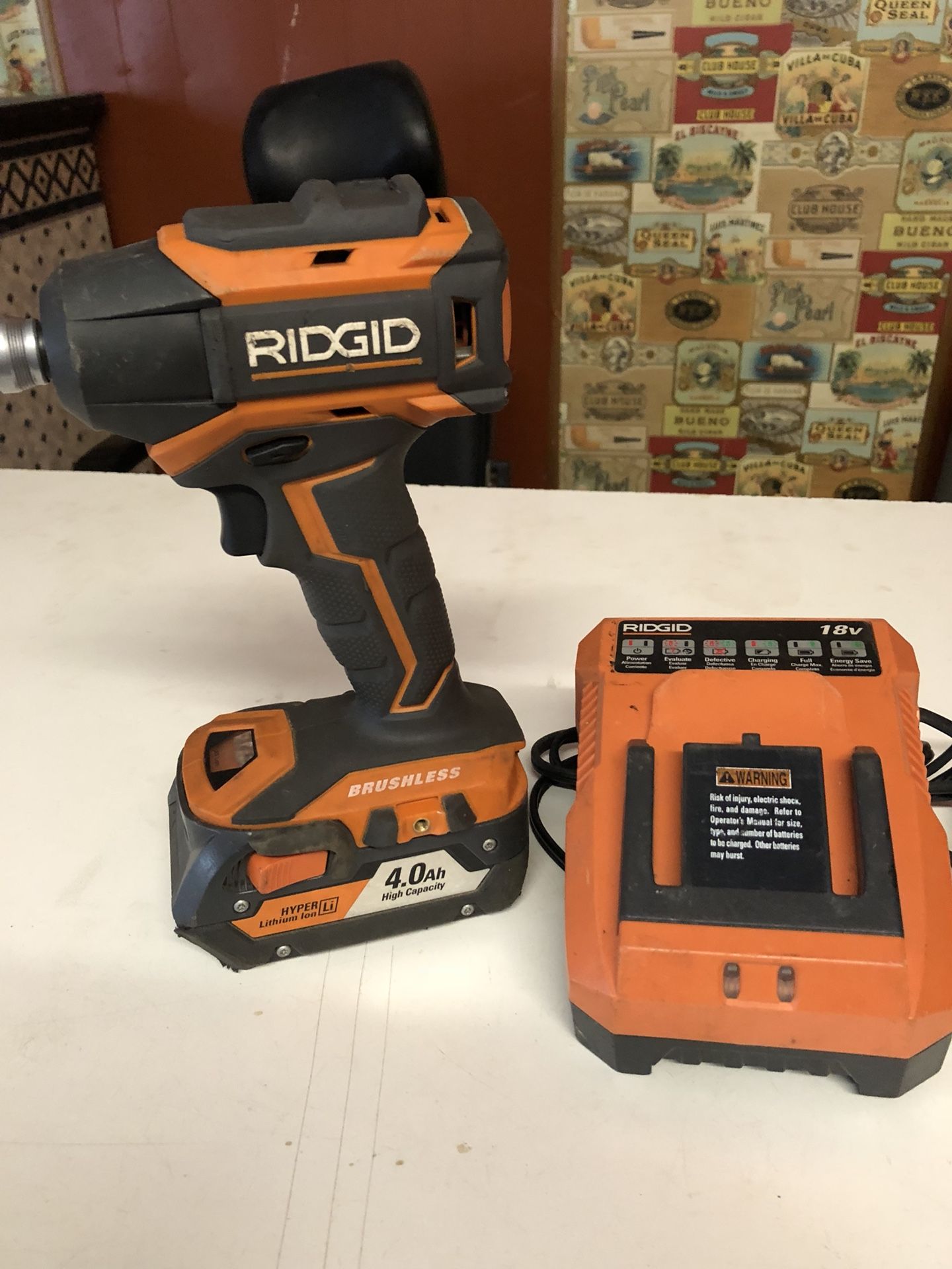 RIDGID BRUSHLESS IMPACT 4ah BATTERY