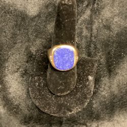 Yellow, Gold, Diamond And Blue Stone Ring 10kt