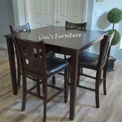 Beautiful Dark Espresso Counter Height Kitchen Table 