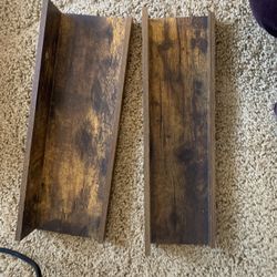 Set Of 2 Photo / Record Display Shelves 