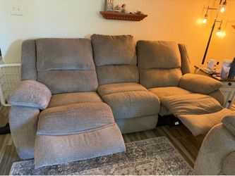 Reclining couch and a recliner