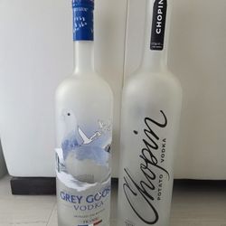 2 EMPTY Vodka Bottles 