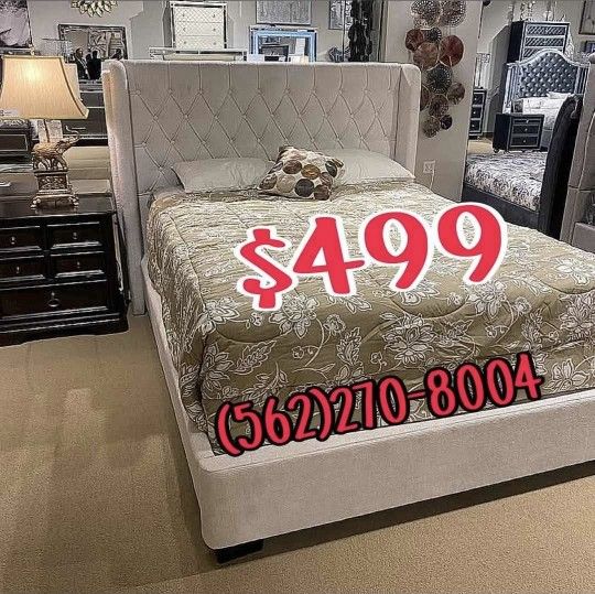 NEW  QUEEN BED FRAME AND MATTRESS  AND BOX SPRING 