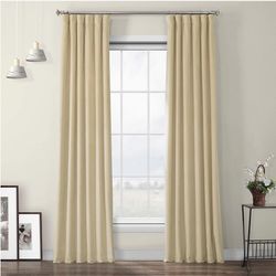 Plush Velvet Curtain (1 Panel), 50 X 84, Western Tan