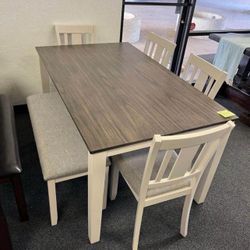 6Pc TopGray Dining Table Set 