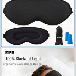 Sleep Mask for Side Sleeper Women Men,Blackout Eye Masks for Sleep,3D Contoured Sleeping Mask,Breathable Adjustable Eye Cover Blindfold with lash Exte