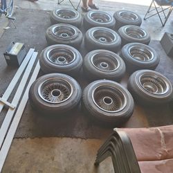 Three sets of lowrider rims