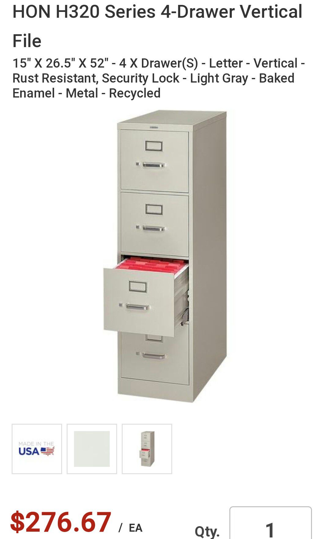 HON 4 Drawer File Cabinet ** BRAND NEW IN BOX **