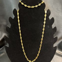 Gold Plated Stainless Steel Bean Link Set