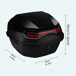 35L Motorcycle Top Case Black Universal Motorcycle Tail Box Trunk Luggage