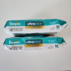 2 Pampers Wipes 52ct