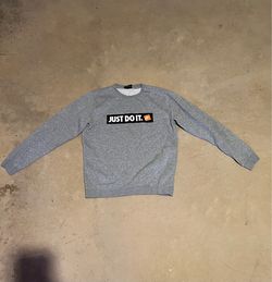 Nike Gray “Just Do It” Crewneck Box Logo Sweatshirt