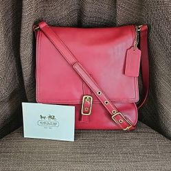 Vintage Coach Red Leather Purse, Good Condition