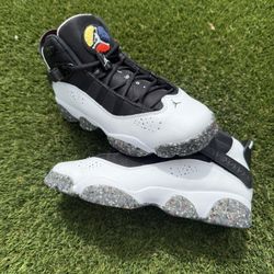 Nike Air Jordan 6 Rings GS Black White Speckled Men’s 7Y Youth Sneakers