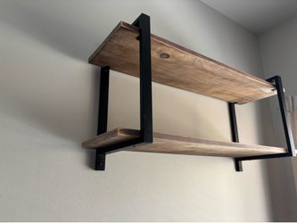 2 Tier Bookshelf Wood and Metal.