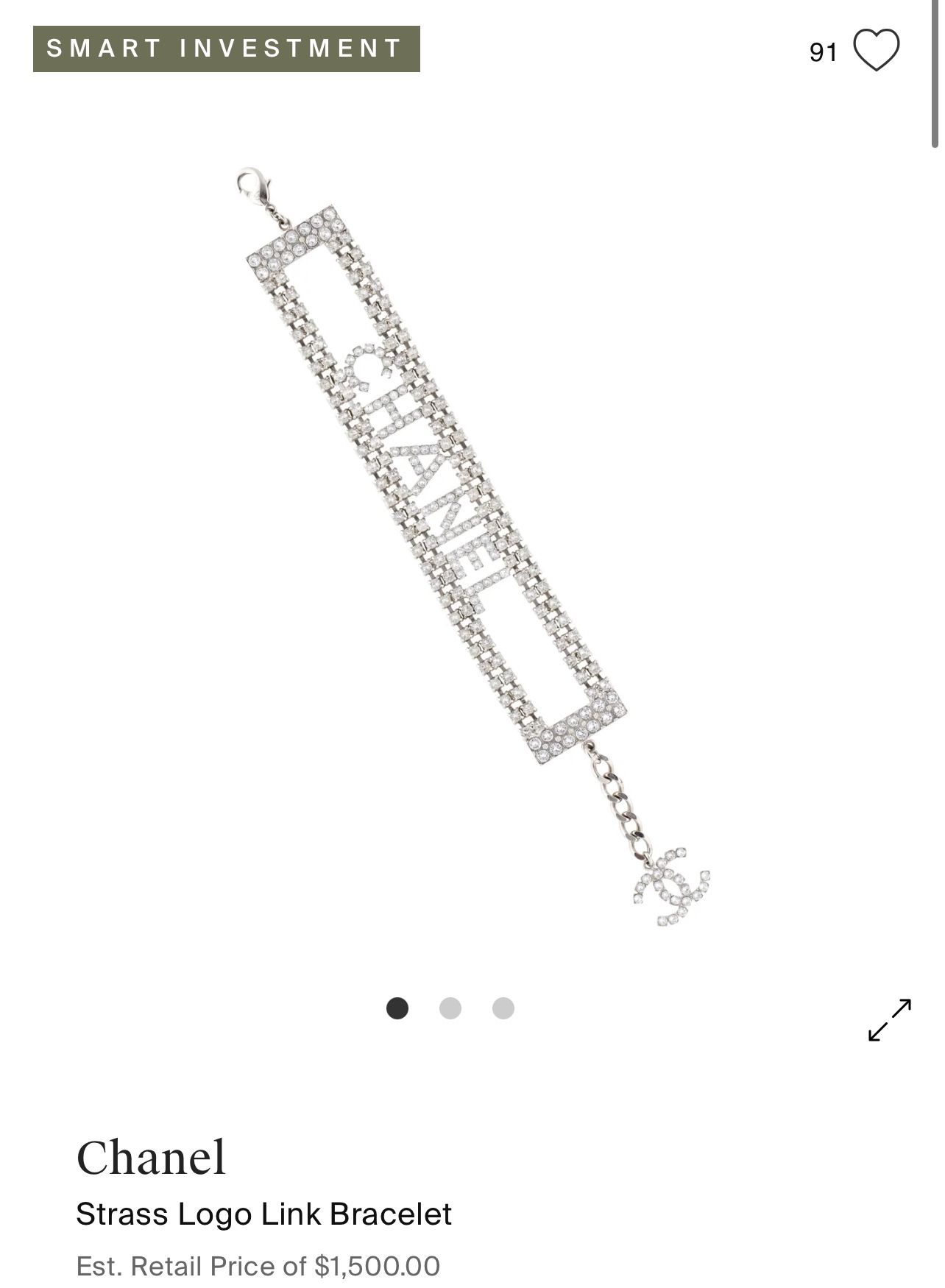 Chanel Strass Logo Link Bracelet