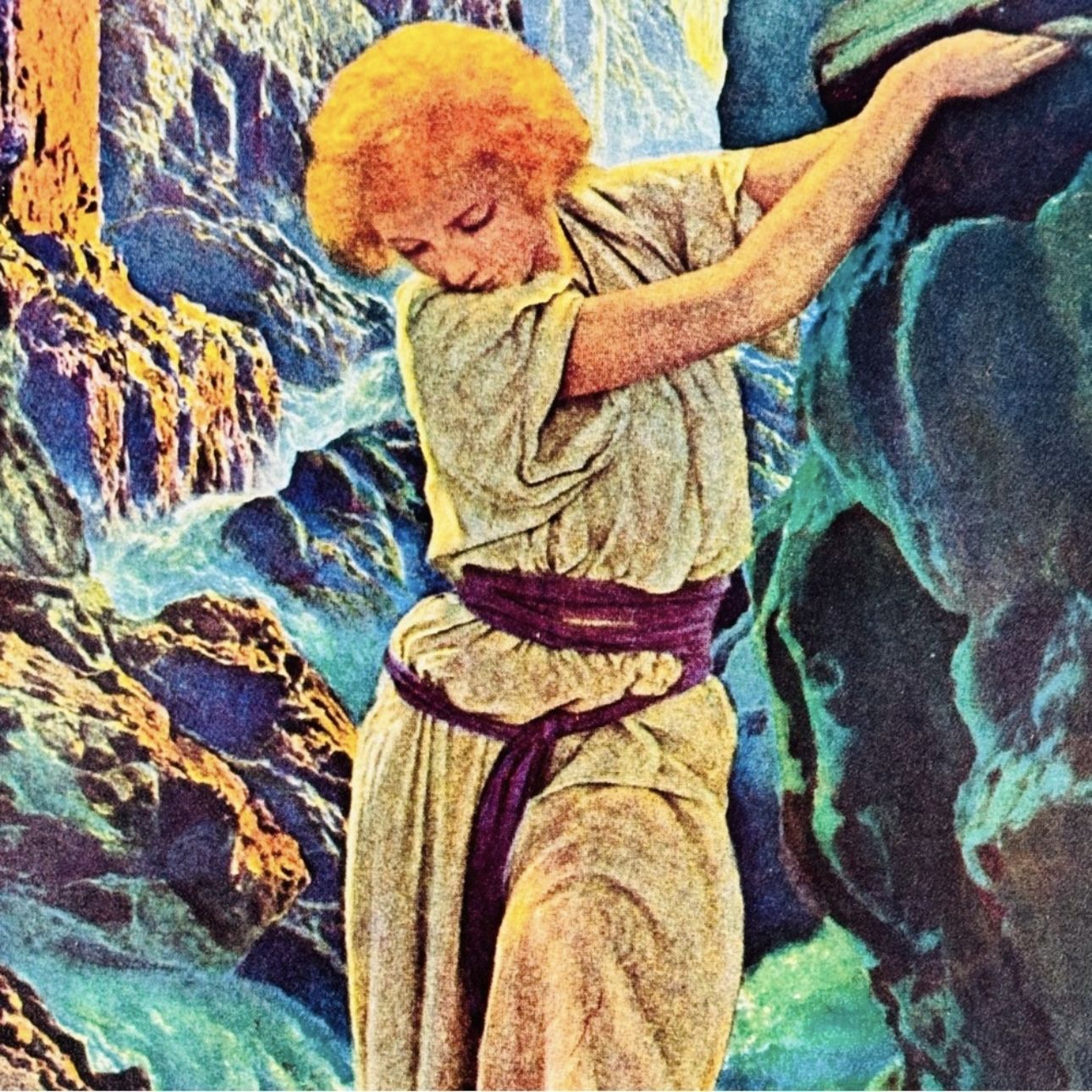 THE CANYON Original Vintage Print Poster Maxfield Parrish Art Deco Nouveau Artist Antique Collectible Neo Classical Allegory Allegorical Painter