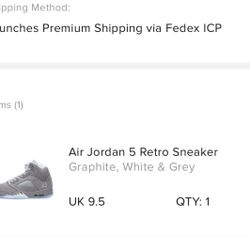 Men's Jordan 5 Wolf Grey's Size 10.5 Deadstock⭐️