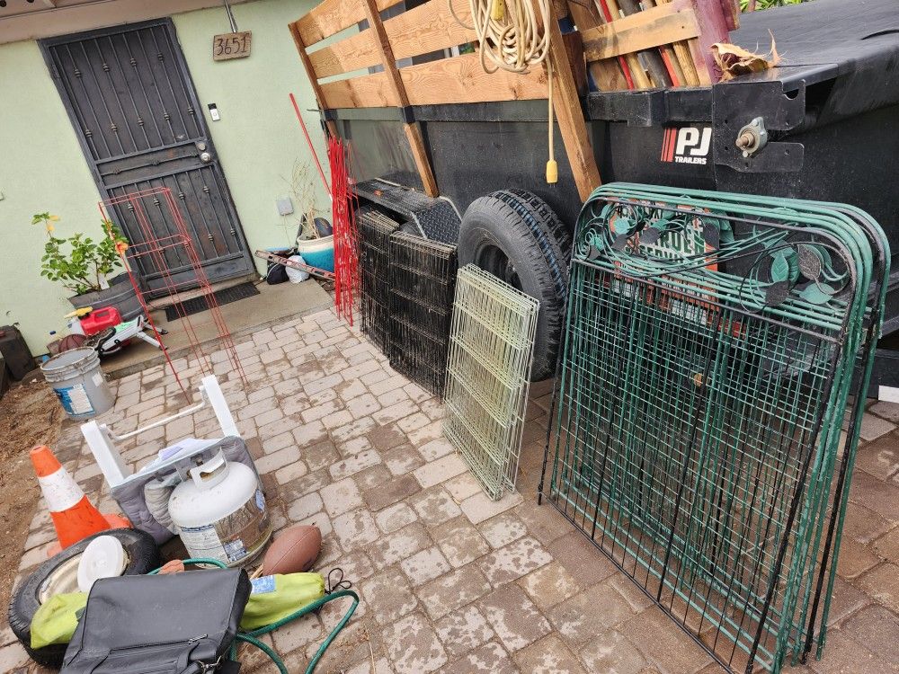 Tomato cages and small dog  Crates 