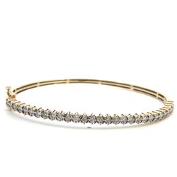 Woman’s Ladies 10k Yellow Gold Diamond Bangle Bracelet 1.45 CTW GP3090332