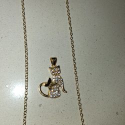 Gold Cat Necklace 