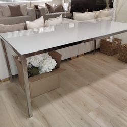 IKEA TORSBY White Glass Dining Table