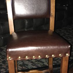 (3) Genuine Leather Bar Stools