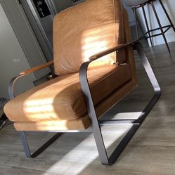 Genuine Leather Accent Chair