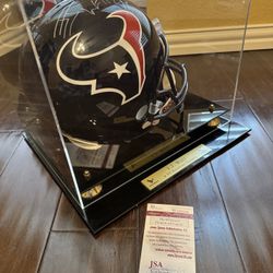 *Authentic* Signed JJ Watt Helmet with Display Case and certificate