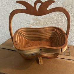 Collapsible Wooden Basket 